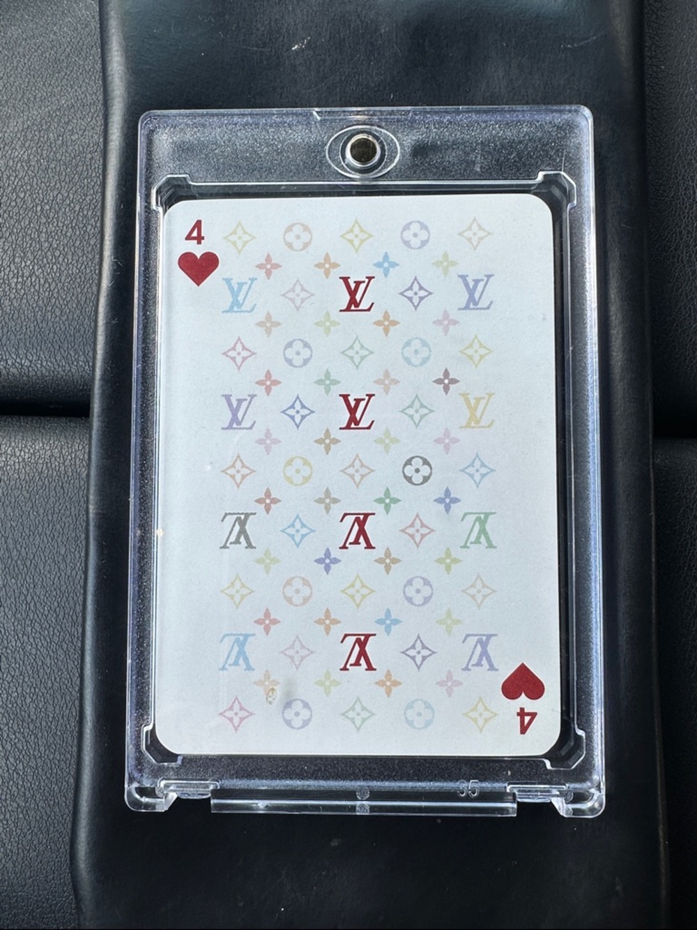 Louis Vuitton White Multicolor Monogram Playing Card - 4 of Hearts